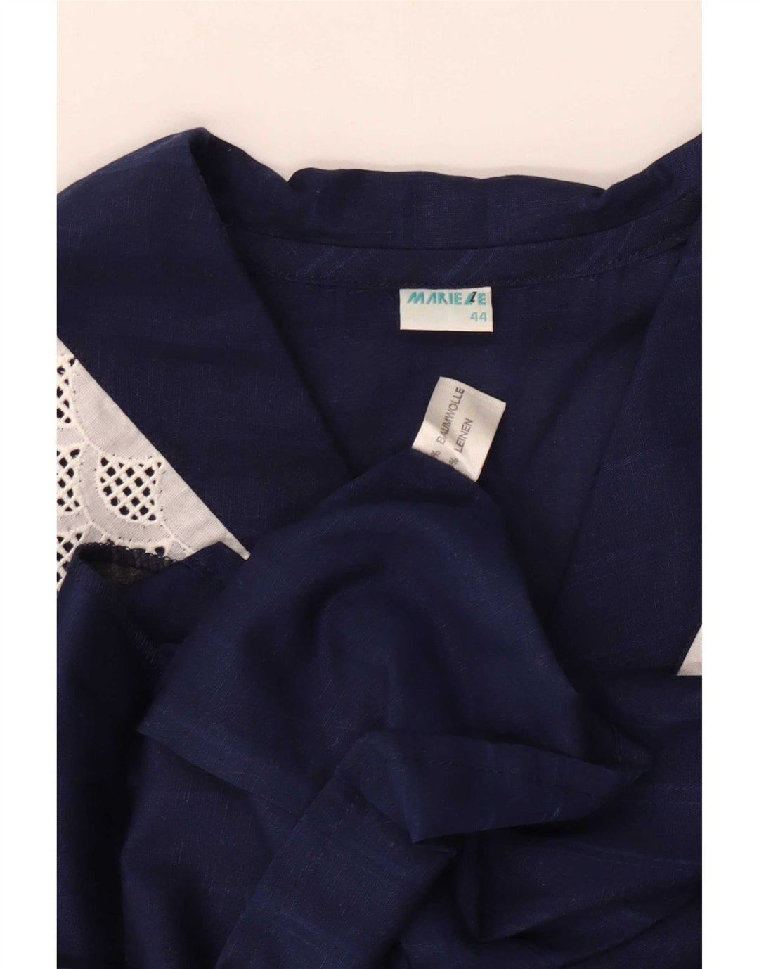 Chemisier chemise femme vintage IT 44 moyen bleu marine rayé