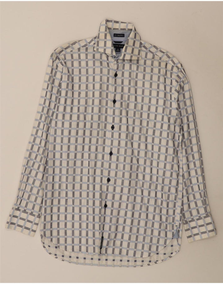 Tommy Hilfiger Chemise Homme Petit Carreau Blanc Coton