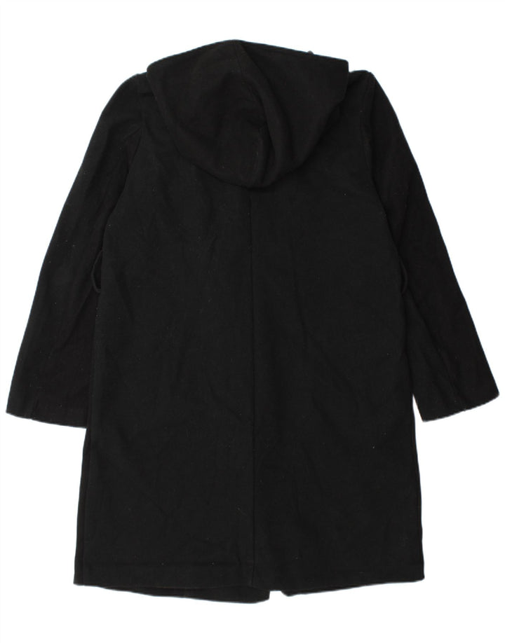 Zara Manteau à capuche surdimensionné à double boutonnage pour femme UK 10 Petit Noir
