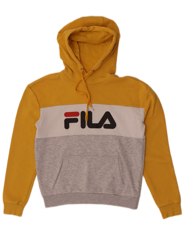 Fila Pull à capuche graphique pour femme UK 6 XS Multicolore Colourblock