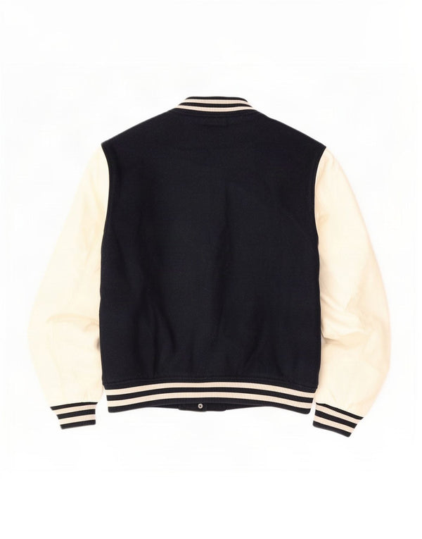 Superdry Veste Varsity surdimensionnée pour femme UK 16 Large Bleu marine Colourblock