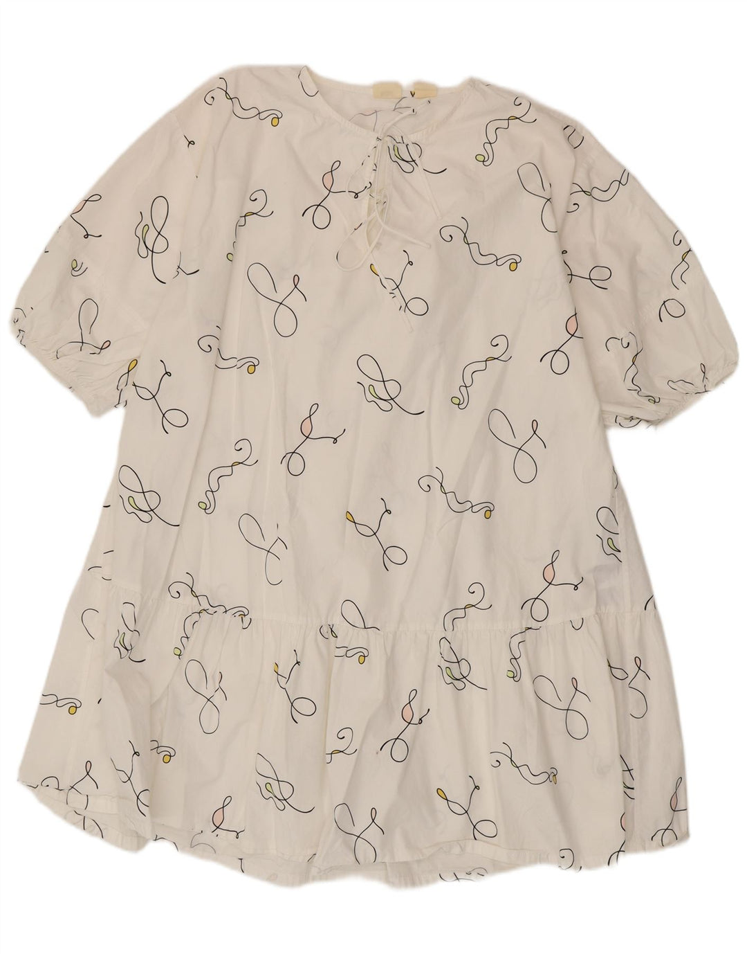 Levi's Robe tente surdimensionnée à motif abstrait pour femme UK 14 Blanc moyen