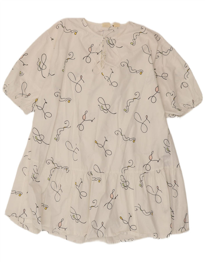 Levi's Robe tente surdimensionnée à motif abstrait pour femme UK 14 Blanc moyen