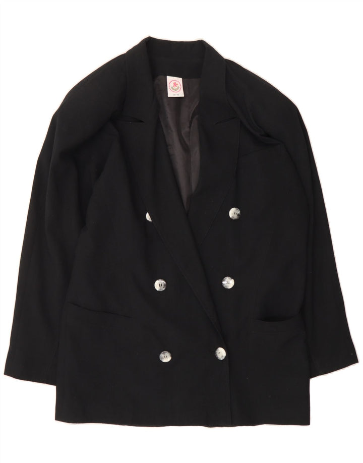 C&A Womens Double Breasted Blazer Jacket EU 38/40 Medium Black Polyester Vintage C&A and Second-Hand C&A from Messina Hembry 