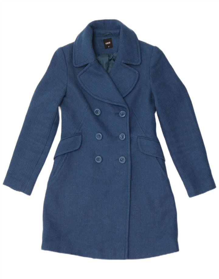 Oasis Manteau Double Boutonnage Femme UK 6 XS Bleu Polyester