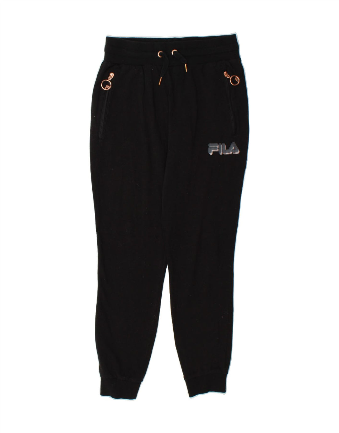 FILA Womens Tracksuit Trousers Joggers UK 8 Small  Black Vintage Fila and Second-Hand Fila from Messina Hembry 