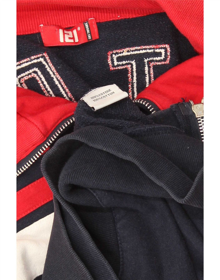 vintage Mens Motorstyle Survêtement Top Veste Petit Bleu Marine Rétro