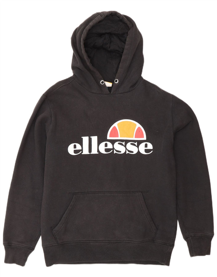 ELLESSE Pull à capuche graphique pour homme en coton noir moyen