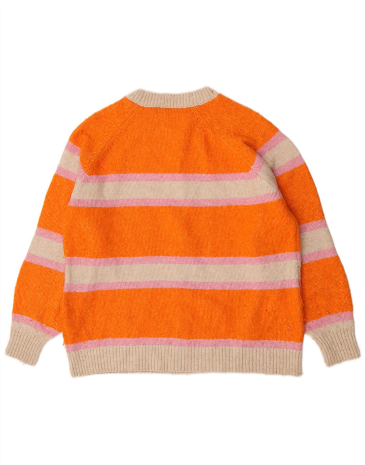 Marks & Spencer Pull col bateau pour femme UK 14 Rayé orange moyen