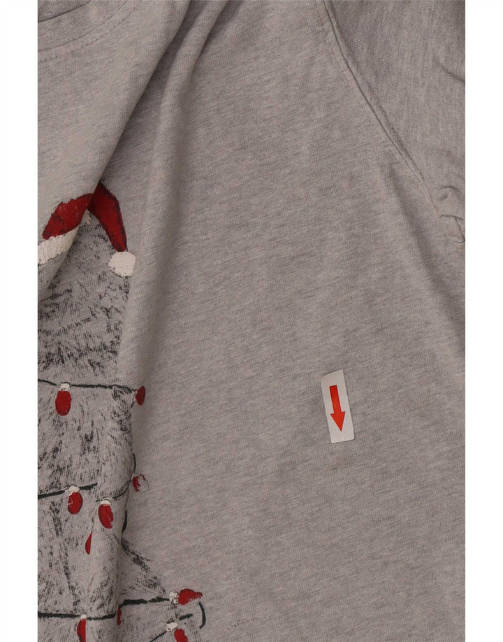 Fat Face T-Shirt Graphique Homme Petit Gris Moucheté Coton