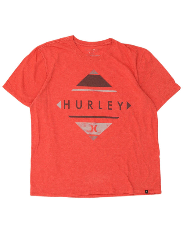 Hurley Mens Graphic T-Shirt Top Large Rouge Polyester