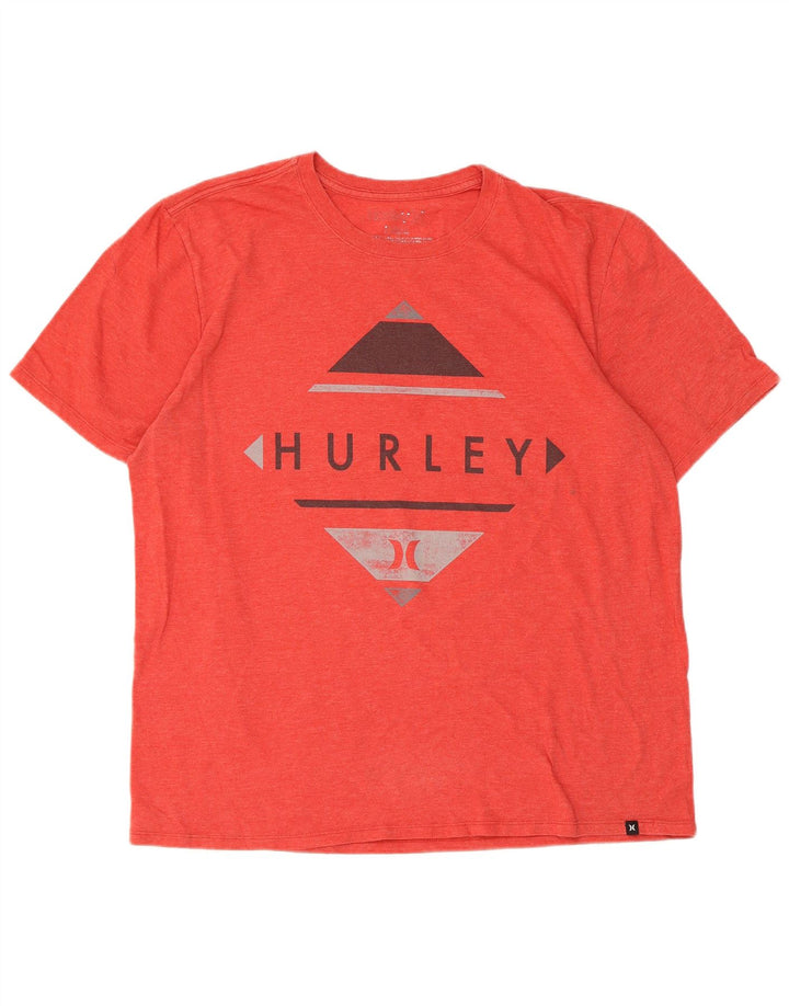 Hurley Mens Graphic T-Shirt Top Large Rouge Polyester