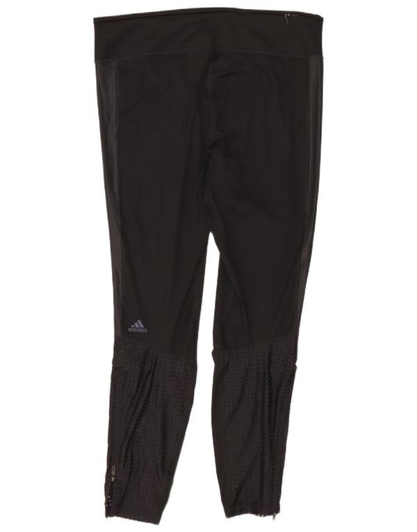 ADIDAS Leggings Climalite pour femme UK 16/18 Large Noir Colourblock