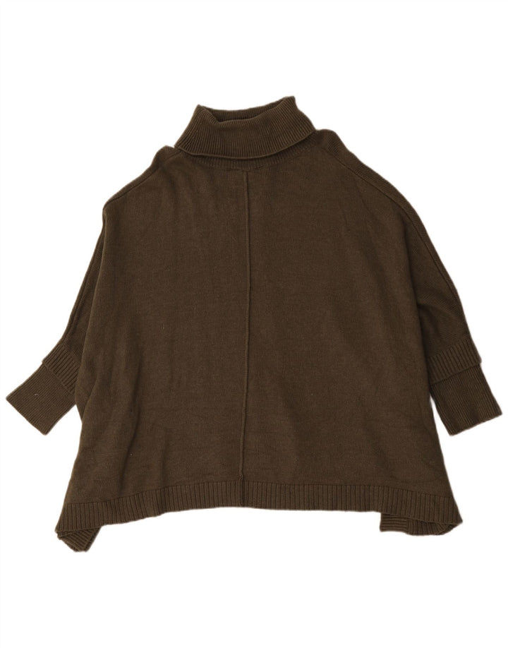 Joules Pull poncho surdimensionné à col roulé pour femme UK 14 Kaki moyen en viscose