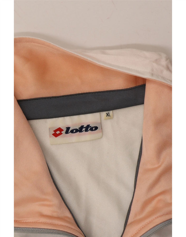 LOTTO Womens Oversized Tracksuit Top Jacket UK 18 XL Grey Colourblock Vintage Lotto and Second-Hand Lotto from Messina Hembry 