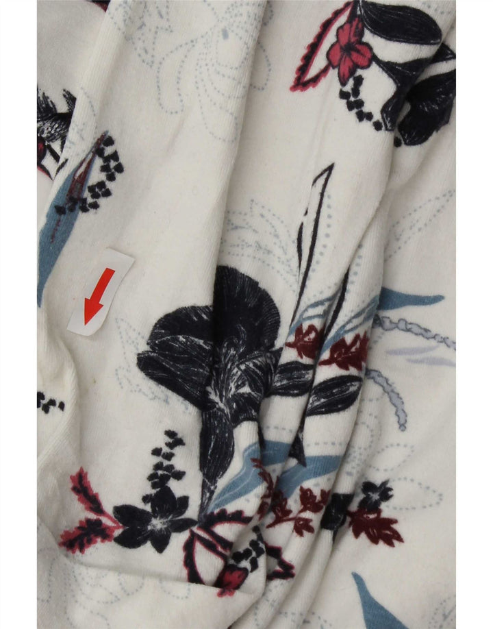 Marks & Spencer Haut à manches longues pour femme UK 12 Medium White Floral Viscose
