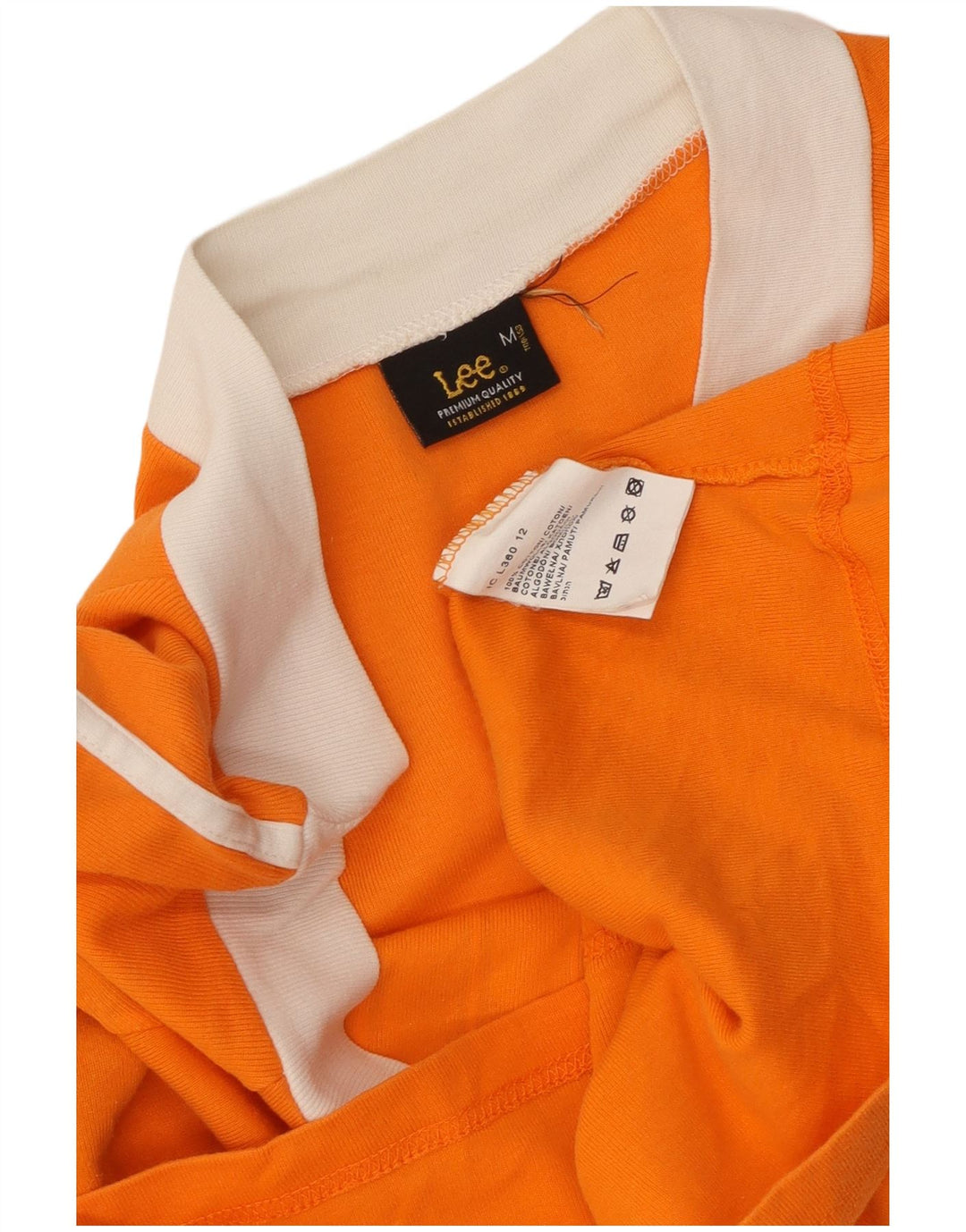 LEE T-shirt court graphique pour femme UK 12 en coton orange moyen