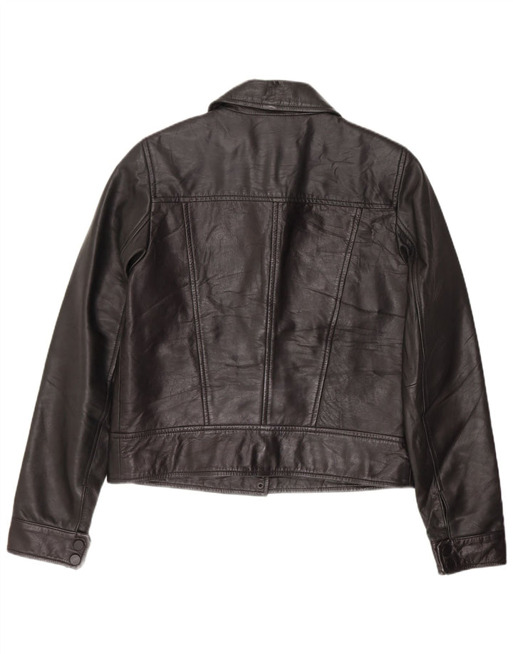 Trafaluc Veste en cuir motard pour femme UK 10 Petit cuir noir
