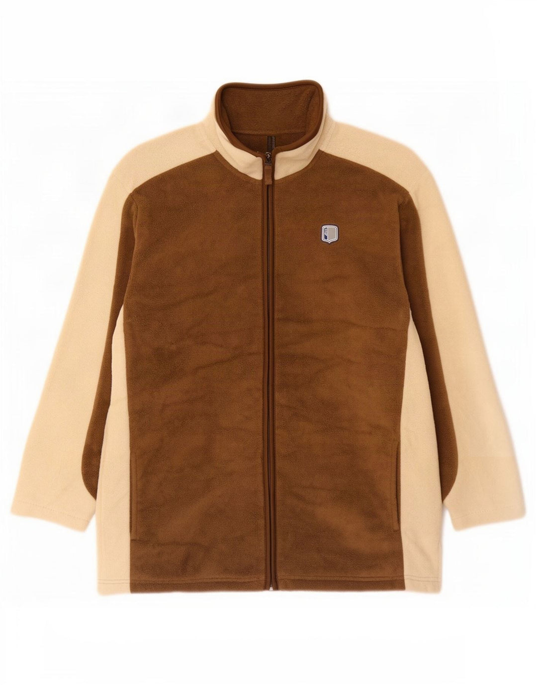 Asics Veste polaire pour homme UK 36 Small Marron Colourblock