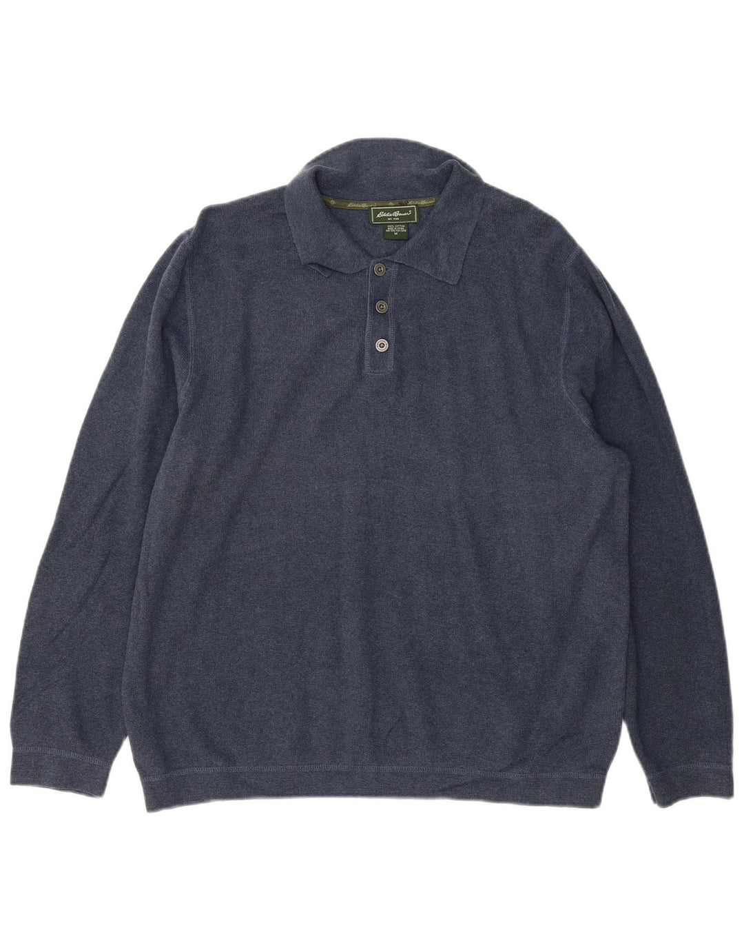 EDDIE BAUER Pull Col Polo Homme Bleu Marine Moyen Coton