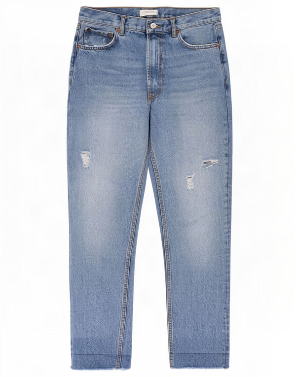 Zara Jean fuselé effet vieilli pour femme EU 36 XS W26 L27 Bleu