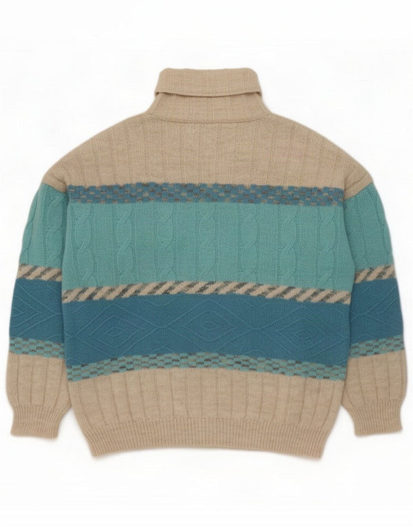 Kappa Pull col roulé pour homme XL Laine color block beige
