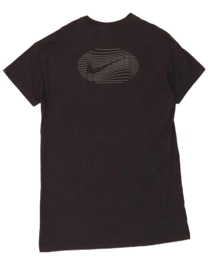 NIKE Robe t-shirt graphique coupe ample pour femme UK 14 Coton noir moyen
