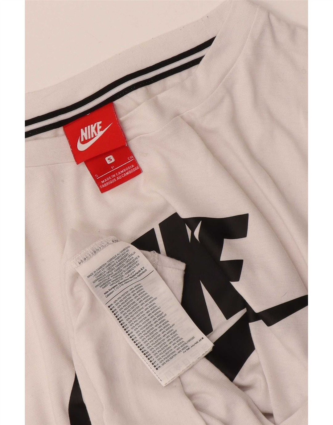 Nike T-shirt graphique pour femme UK 10 Petit Blanc Polyester