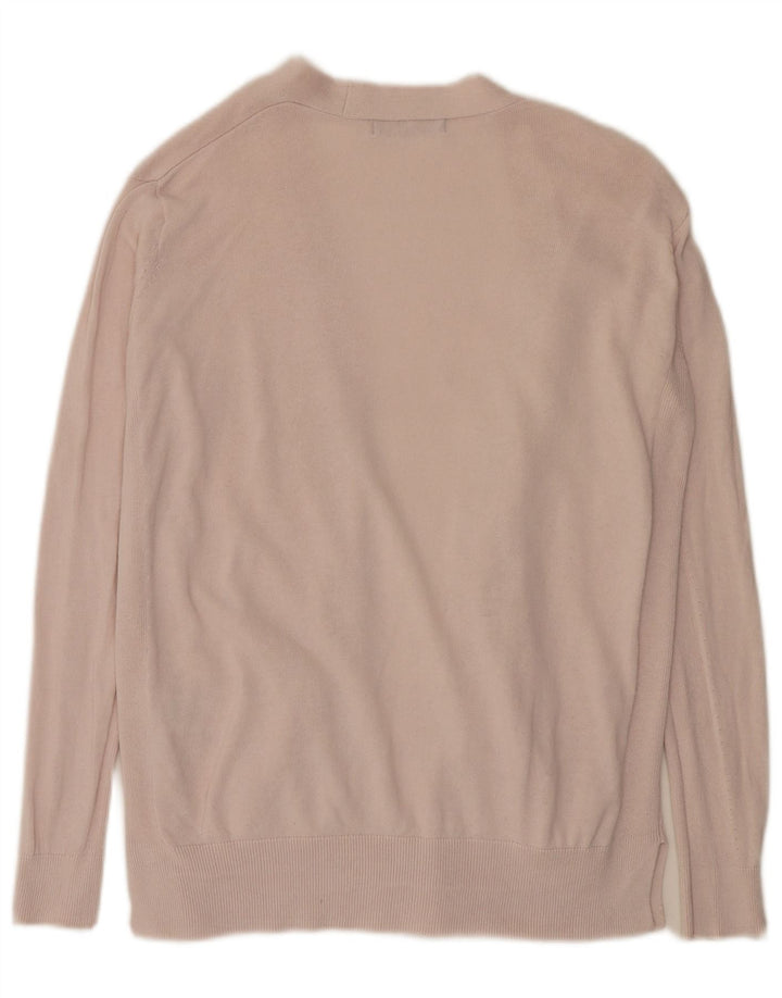 Marks & Spencer Pull Cardigan Ouvert pour Femme UK 12 Coton Rose Moyen