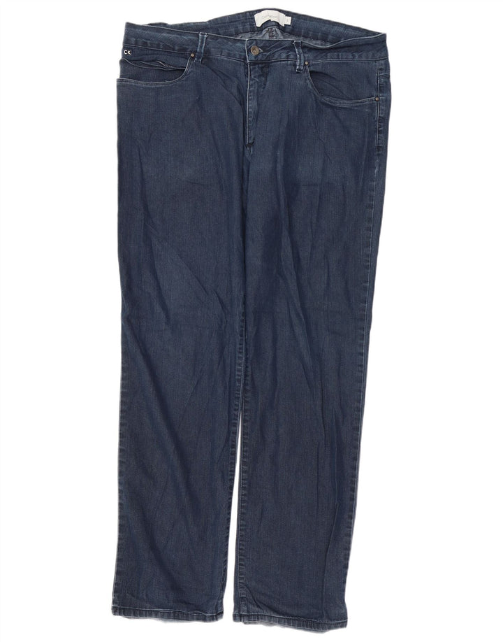CALVIN KLEIN Jean droit homme W38 L32 bleu coton