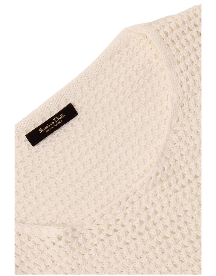 Massimo Dutti Chemisier court au crochet pour femme UK 12 Blanc moyen