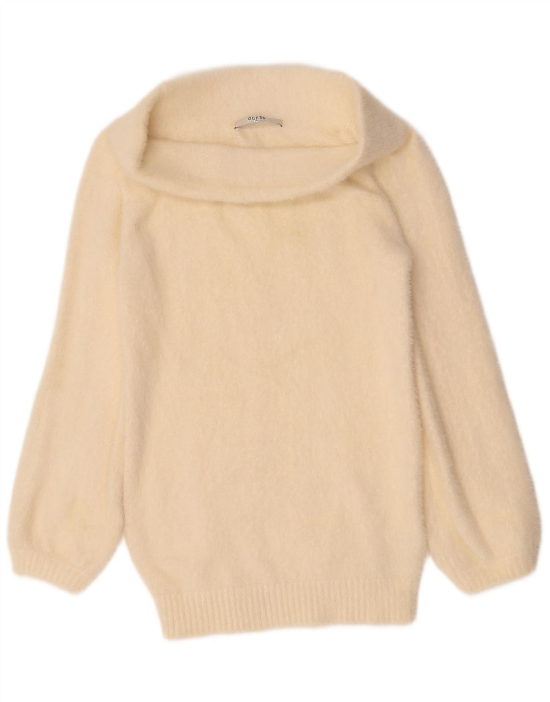 Guess Pull surdimensionné à col roulé pour femme UK 4 XS Blanc cassé Polyamide