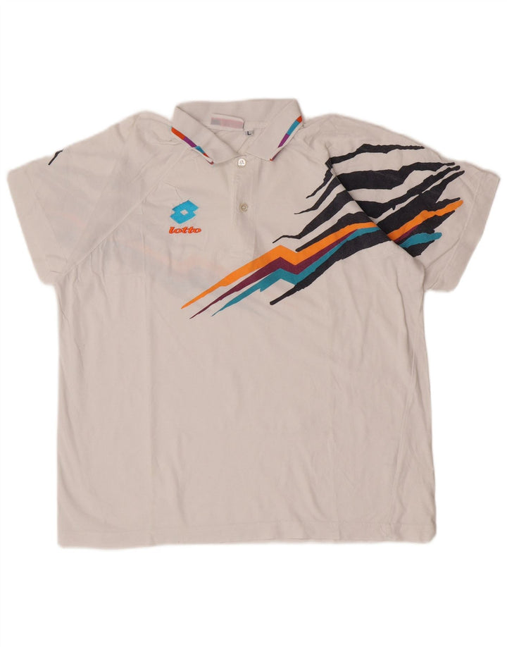 Lotto Polo Graphique Homme Grand Blanc Coton