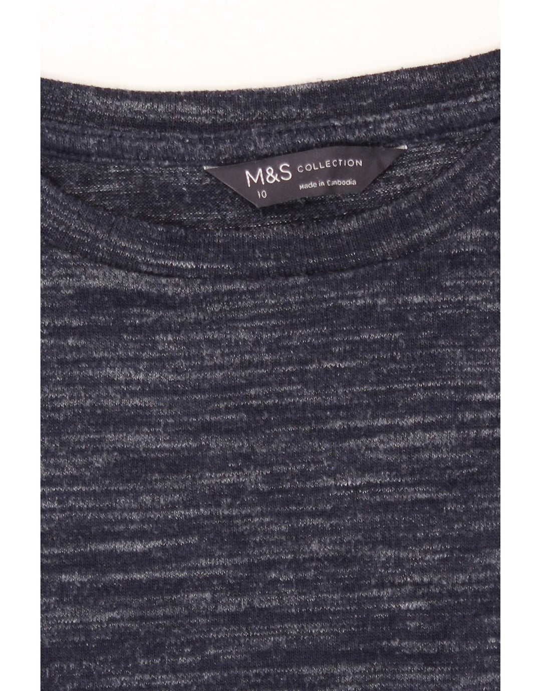 Marks & Spencer Haut à manches longues pour femme UK 10 Small Bleu marine moucheté