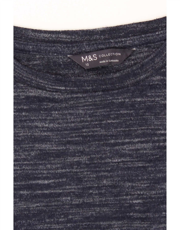 Marks & Spencer Haut à manches longues pour femme UK 10 Small Bleu marine moucheté