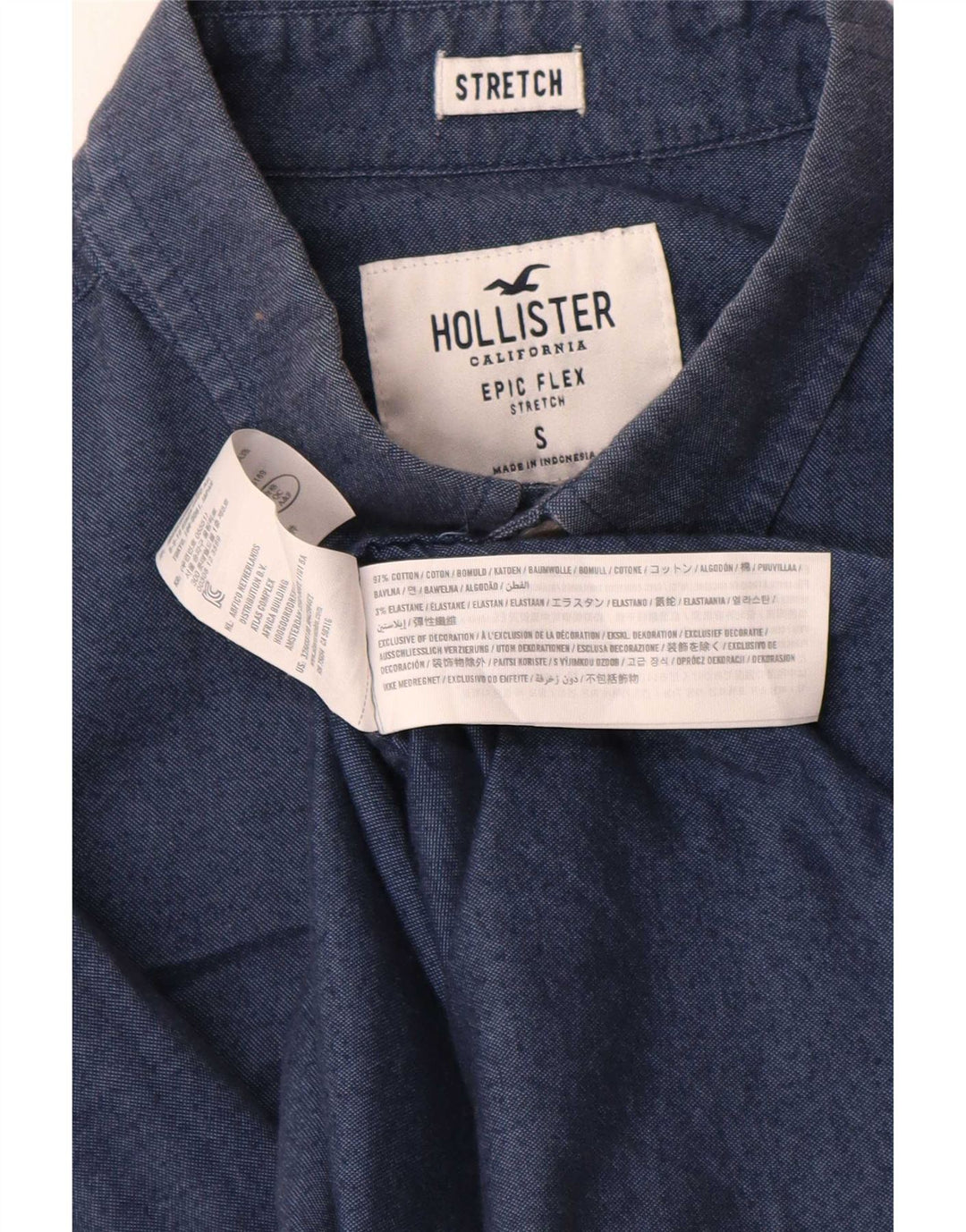 Hollister Chemise Homme Small Bleu Marine Coton