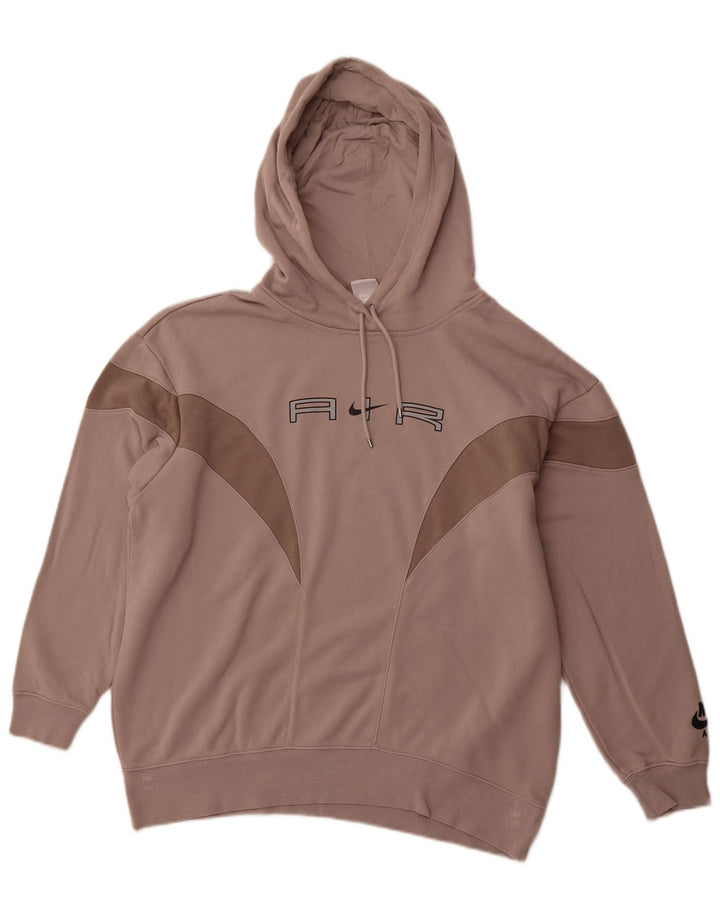 NIKE Pull à capuche graphique coupe ample pour homme, petit coton color block marron