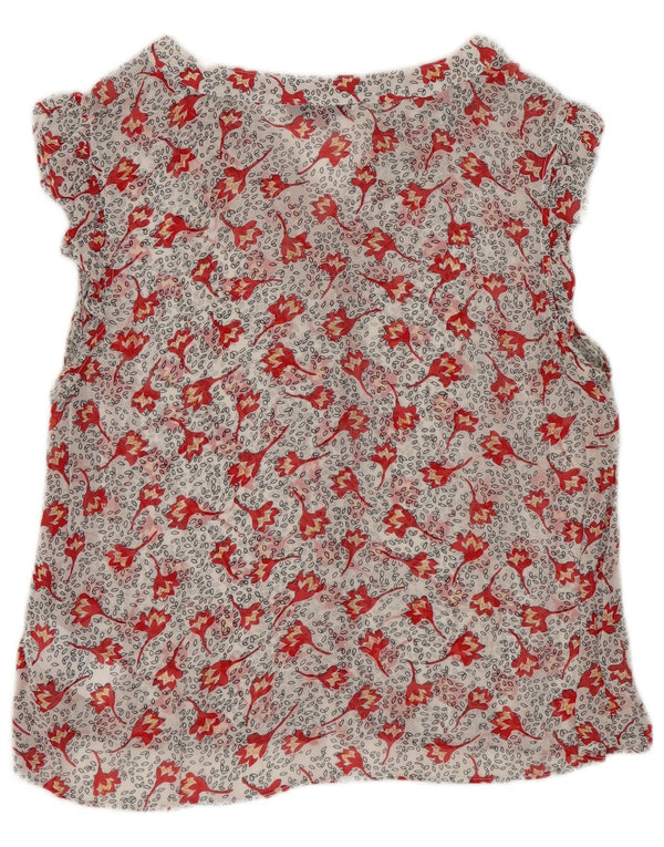 Tommy Hilfiger Chemisier à manches courtes pour femme UK 10 Petit motif floral blanc