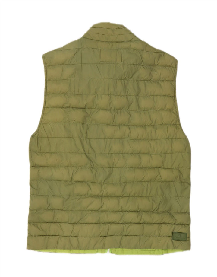 CHAMPION Womens Padded Gilet UK 14 Medium Khaki Polyester Vintage Champion and Second-Hand Champion from Messina Hembry 