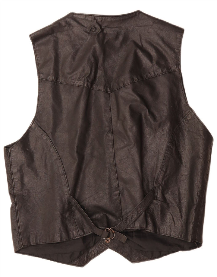 Akaso Gilet en Cuir Homme XL Cuir Noir