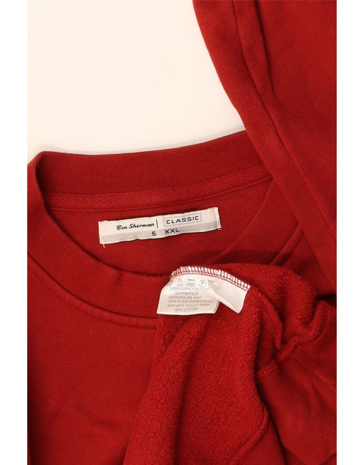 BEN SHERMAN Sweat-shirt pour homme en coton rouge 2XL