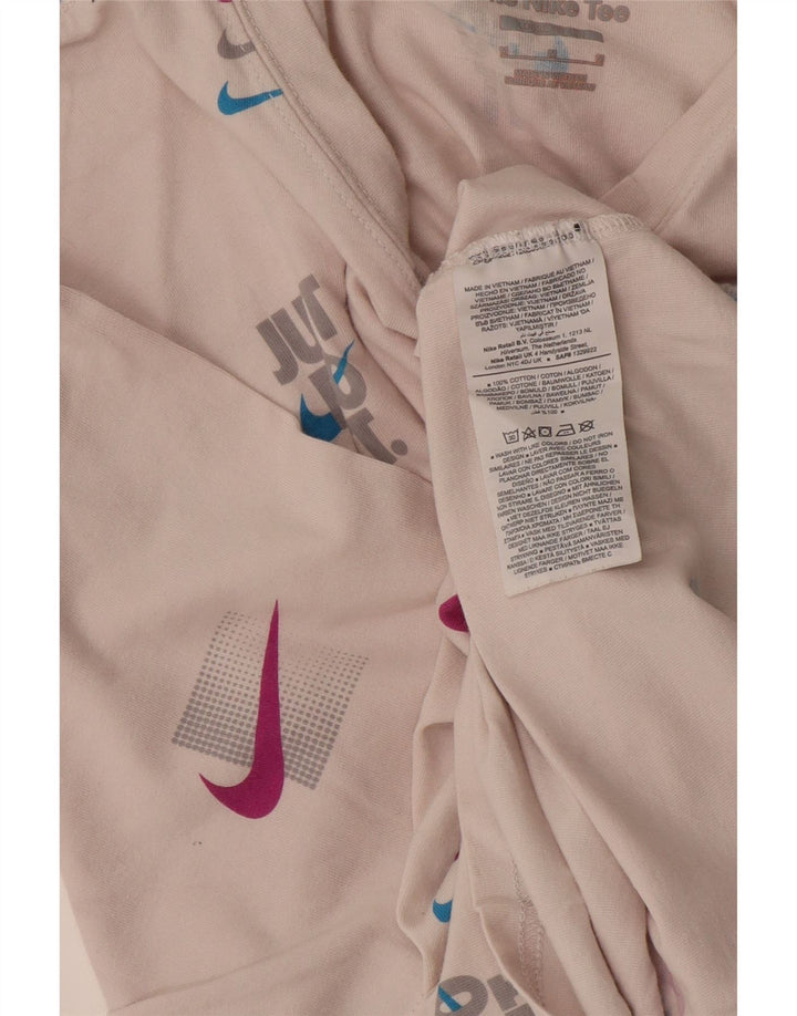 Nike Hommes Coupe Ample T-Shirt Graphique Haut Blanc Moyen Coton