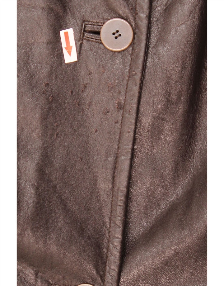 Manteau en cuir femme vintage IT 44 Cuir marron moyen