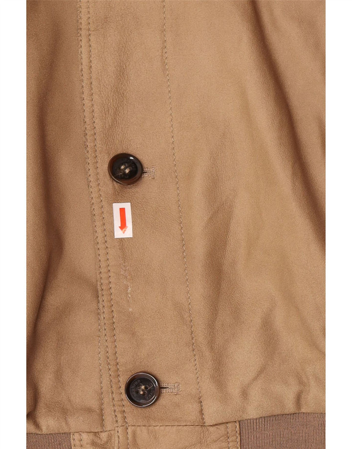 Mabrun Blouson Bomber En Cuir Homme IT 54 2XL Cuir Marron