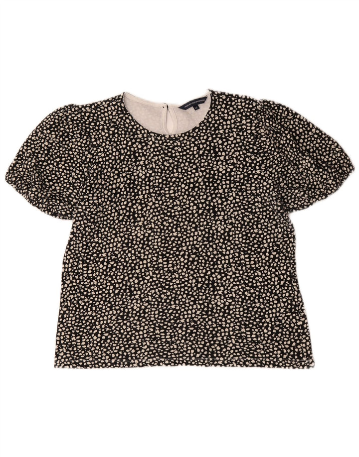 French Connection Haut chemisier pour femme UK 44 Coton à pois noir moyen