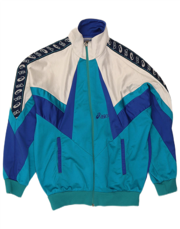 Asics Veste de Survêtement Graphique Homme IT 44 XS Bleu Colorblock