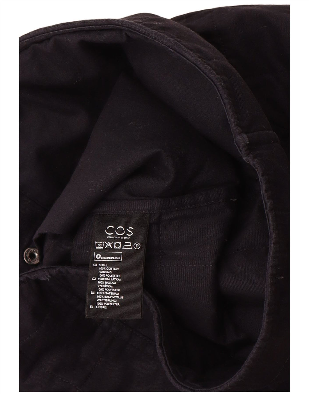 Veste matelassée femme Cos EU 40 coton bleu marine moyen