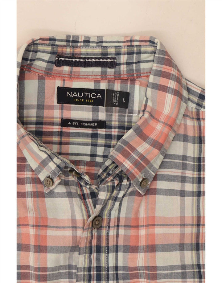 Nautica Chemise à manches courtes pour homme en coton à carreaux multicolores