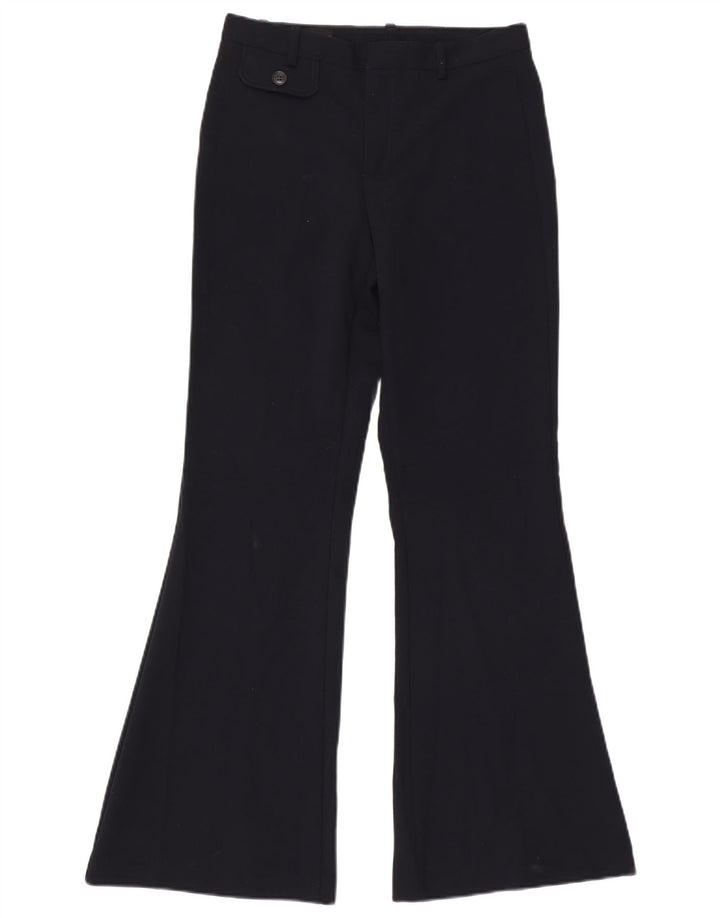 Zara Pantalon décontracté évasé pour femme Petit W26 L32 Bleu marine Polyester