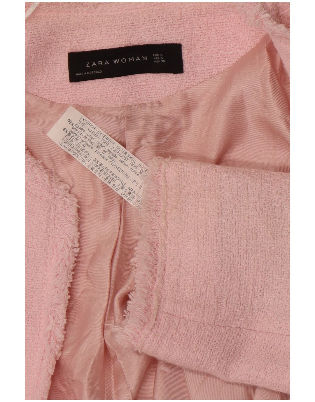 Zara Womens Open Overcoat UK 10 Petit Coton Rose
